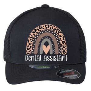 Dental Assistant leopard rainbow healthcare workers Flexfit Unipanel Trucker Cap