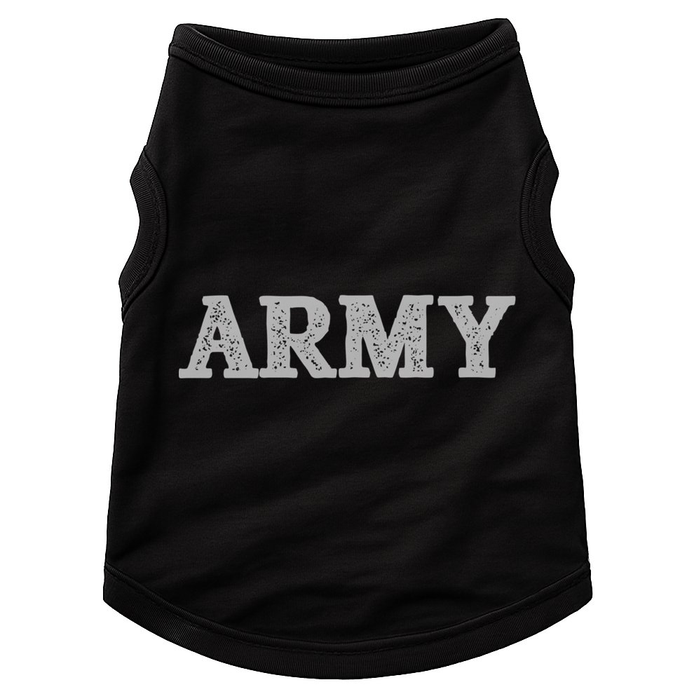 Distressed Army Logo Gray Pt Workout Retro Vintage Meaningful Gift Doggie Tank
