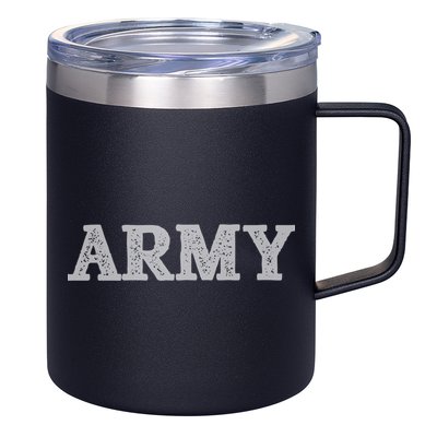 Distressed Army Logo Gray Pt Workout Retro Vintage Meaningful Gift 12oz Stainless Steel Coffee Mug