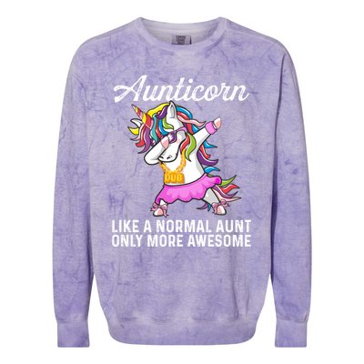 Dab Aunticorn Like An Aunt Only Awesome Cute Dabbing Unicorn Gift Colorblast Crewneck Sweatshirt