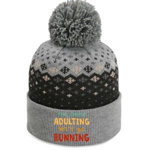 Done Adulting Let's Go Running Runner Pastime Marathon Gift The Baniff Cuffed Pom Beanie