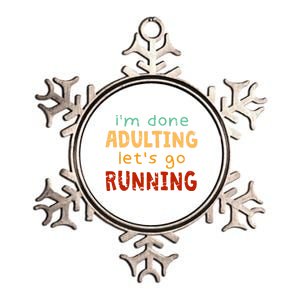 Done Adulting Let's Go Running Runner Pastime Marathon Gift Metallic Star Ornament