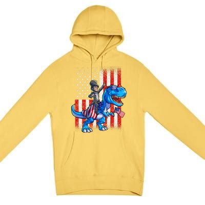 Dino Abraham Lincoln 4th Of July Shirt Boys American Flag Premium Pullover Hoodie