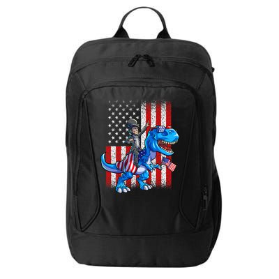 Dino Abraham Lincoln 4th Of July Shirt Boys American Flag City Backpack