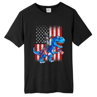 Dino Abraham Lincoln 4th Of July Shirt Boys American Flag Tall Fusion ChromaSoft Performance T-Shirt