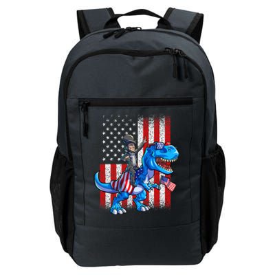 Dino Abraham Lincoln 4th Of July Shirt Boys American Flag Daily Commute Backpack