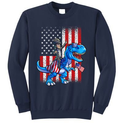 Dino Abraham Lincoln 4th Of July Shirt Boys American Flag Sweatshirt