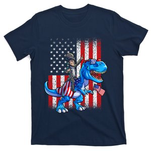 Dino Abraham Lincoln 4th Of July Shirt Boys American Flag T-Shirt