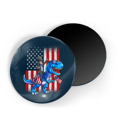 Dino Abraham Lincoln 4th Of July Shirt Boys American Flag Magnet