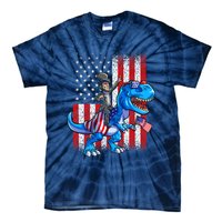 Dino Abraham Lincoln 4th Of July Shirt Boys American Flag Tie-Dye T-Shirt