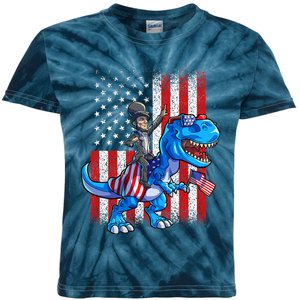 Dino Abraham Lincoln 4th Of July Shirt Boys American Flag Kids Tie-Dye T-Shirt