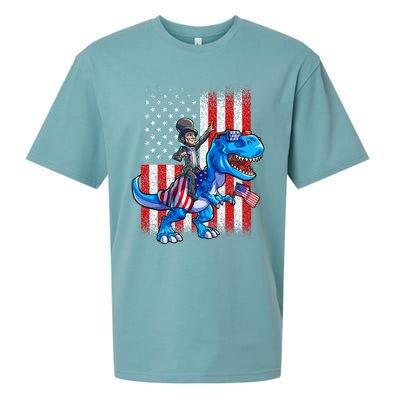 Dino Abraham Lincoln 4th Of July Shirt Boys American Flag Sueded Cloud Jersey T-Shirt