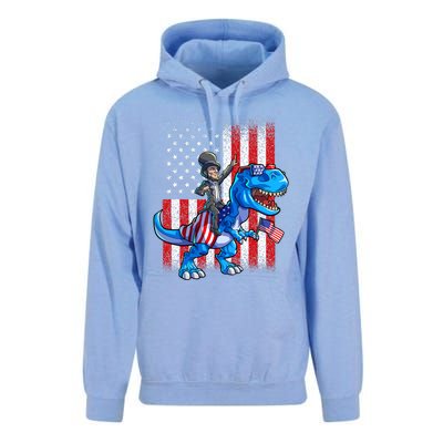 Dino Abraham Lincoln 4th Of July Shirt Boys American Flag Unisex Surf Hoodie