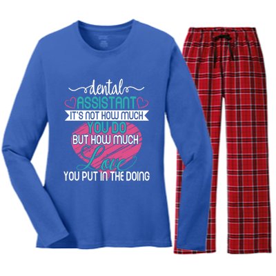 Dental Assistant Love And Inspirational Autism Aware Month Cute Gift Women's Long Sleeve Flannel Pajama Set 