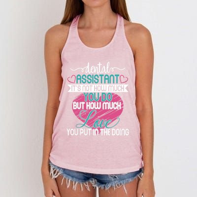 Dental Assistant Love And Inspirational Autism Aware Month Cute Gift Women's Knotted Racerback Tank