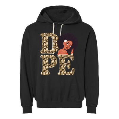 Dope Afro Lady Cute Leopard Garment-Dyed Fleece Hoodie