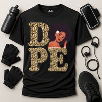 Dope Afro Lady Cute Leopard Cooling Performance Crew T-Shirt