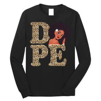 Dope Afro Lady Cute Leopard Long Sleeve Shirt