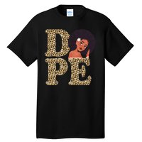 Dope Afro Lady Cute Leopard Tall T-Shirt