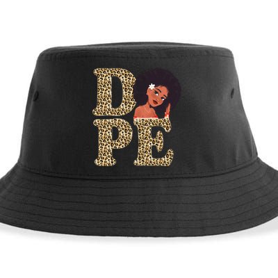 Dope Afro Lady Cute Leopard Sustainable Bucket Hat