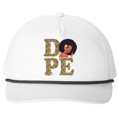 Dope Afro Lady Cute Leopard Snapback Five-Panel Rope Hat