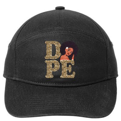 Dope Afro Lady Cute Leopard 7-Panel Snapback Hat