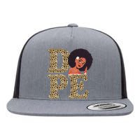 Dope Afro Lady Cute Leopard Flat Bill Trucker Hat