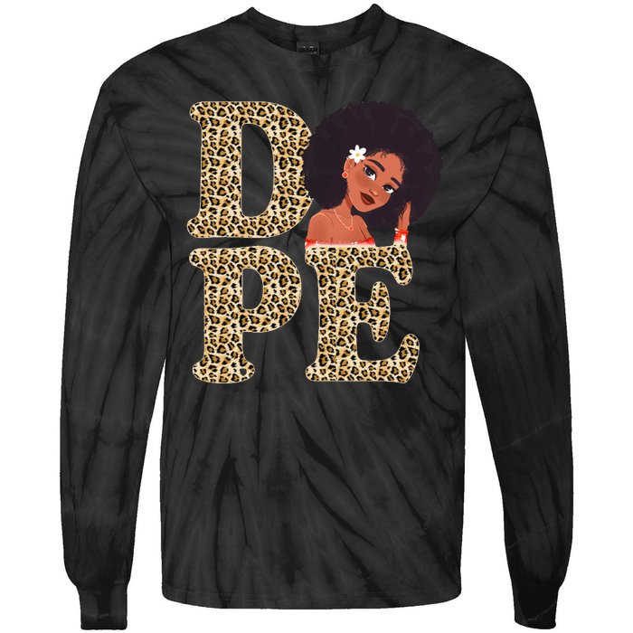 Dope Afro Lady Cute Leopard Tie-Dye Long Sleeve Shirt