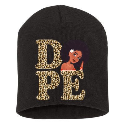 Dope Afro Lady Cute Leopard Short Acrylic Beanie