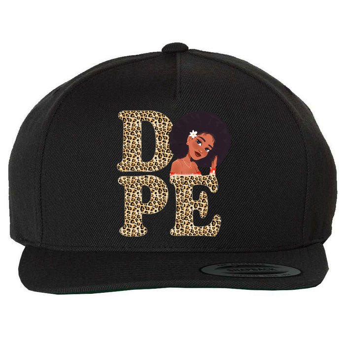 Dope Afro Lady Cute Leopard Wool Snapback Cap