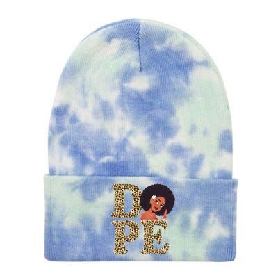 Dope Afro Lady Cute Leopard Tie Dye 12in Knit Beanie