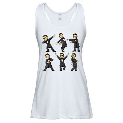 Dancing Abraham Lincoln 4th Of July Ladies Essential Flowy Tank