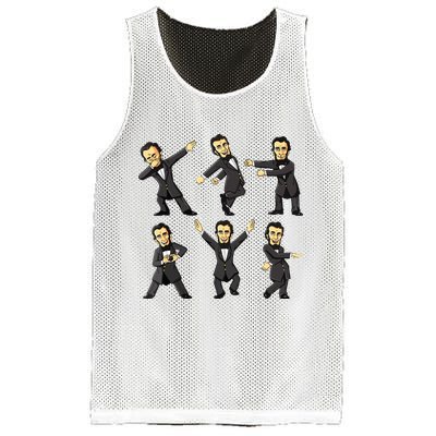 Dancing Abraham Lincoln 4th Of July Mesh Reversible Basketball Jersey Tank