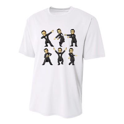 Dancing Abraham Lincoln 4th Of July Youth Performance Sprint T-Shirt