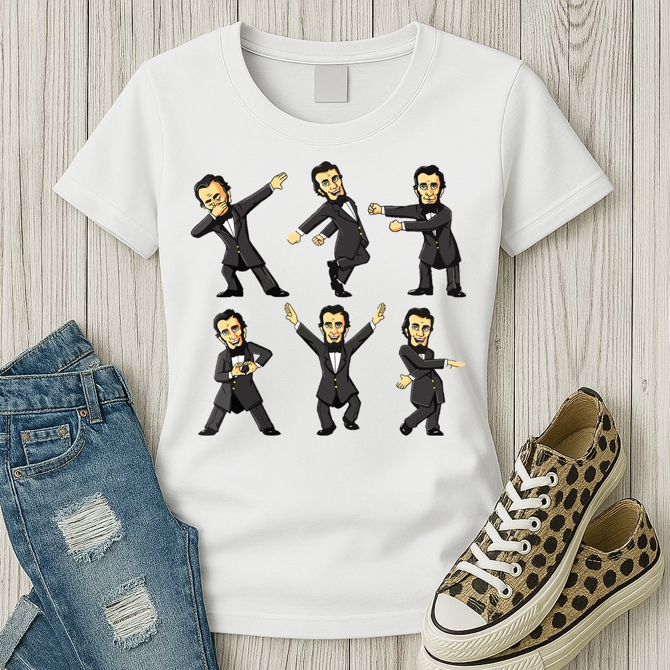 Dancing Abraham Lincoln 4th Of July Womens T-Shirt