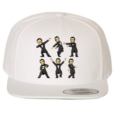 Dancing Abraham Lincoln 4th Of July Wool Snapback Cap