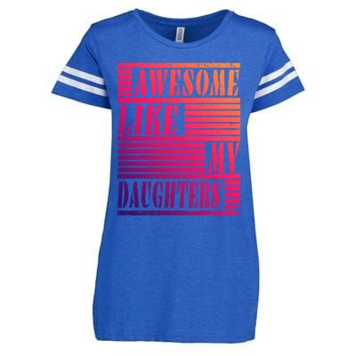 Dad Awesome Like My Daughters Gift Awesome Fathers Day Dad Funny Gift Enza Ladies Jersey Football T-Shirt