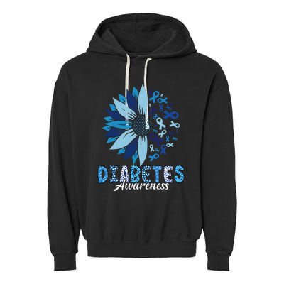 Diabetes Awareness Leopard Sunflower Diabetes Awareness Garment-Dyed Fleece Hoodie