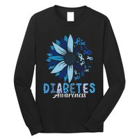 Diabetes Awareness Leopard Sunflower Diabetes Awareness Long Sleeve Shirt