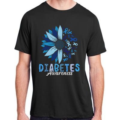 Diabetes Awareness Leopard Sunflower Diabetes Awareness Adult ChromaSoft Performance T-Shirt