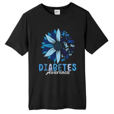 Diabetes Awareness Leopard Sunflower Diabetes Awareness Tall Fusion ChromaSoft Performance T-Shirt