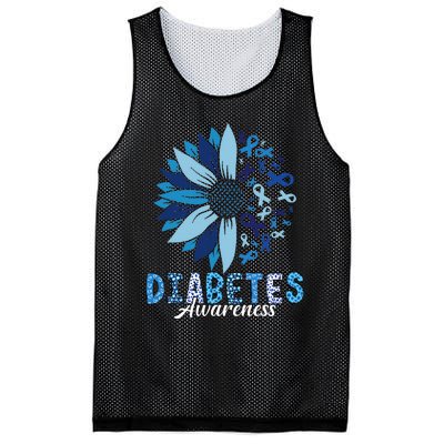 Diabetes Awareness Leopard Sunflower Diabetes Awareness Mesh Reversible Basketball Jersey Tank