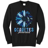 Diabetes Awareness Leopard Sunflower Diabetes Awareness Tall Sweatshirt