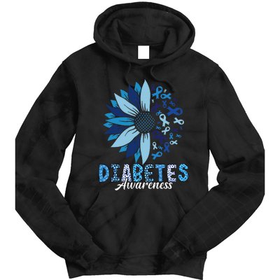 Diabetes Awareness Leopard Sunflower Diabetes Awareness Tie Dye Hoodie