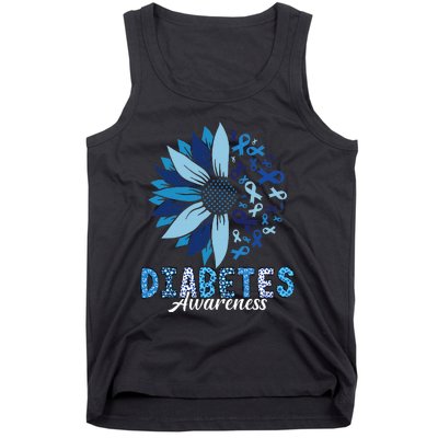 Diabetes Awareness Leopard Sunflower Diabetes Awareness Tank Top