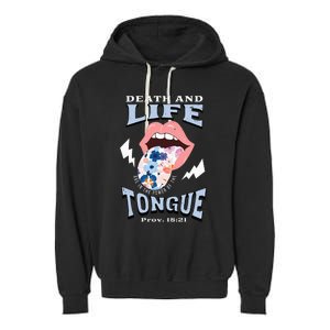 Death And Life Tongue Christian Garment-Dyed Fleece Hoodie