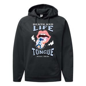 Death And Life Tongue Christian Performance Fleece Hoodie