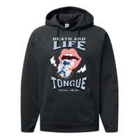 Death And Life Tongue Christian Performance Fleece Hoodie