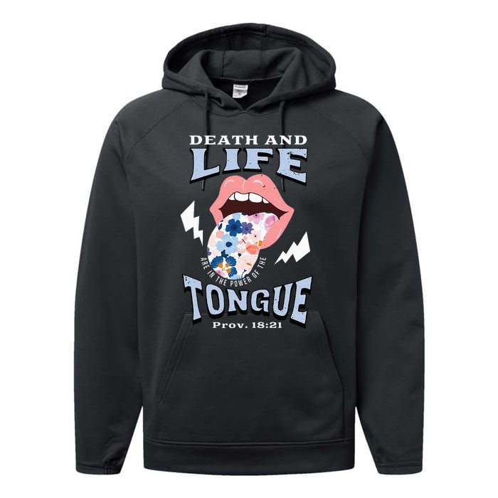 Death And Life Tongue Christian Performance Fleece Hoodie