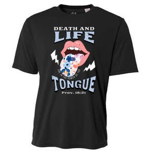 Death And Life Tongue Christian Cooling Performance Crew T-Shirt